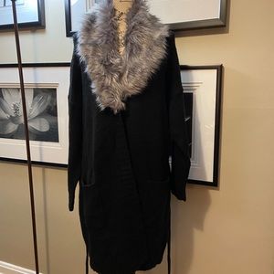 NWT Capsule Faux Fur Long Cardigan Sweater 16/18